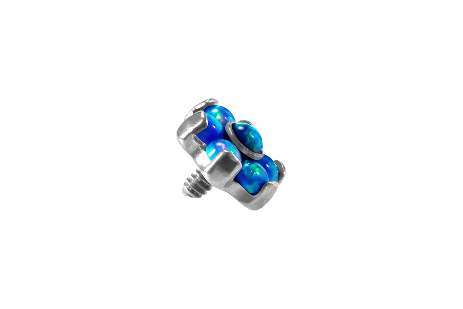 Titan Schraubaufsatz mit Außengewinde BLUME MIT 7 SYNTHETISCHEN OPALEN ++SALE++ von Piercingline